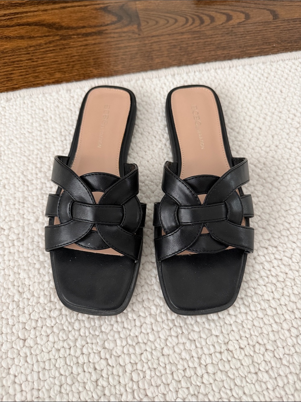 BCBGeneration Meltem Square Toe Slide Sandals